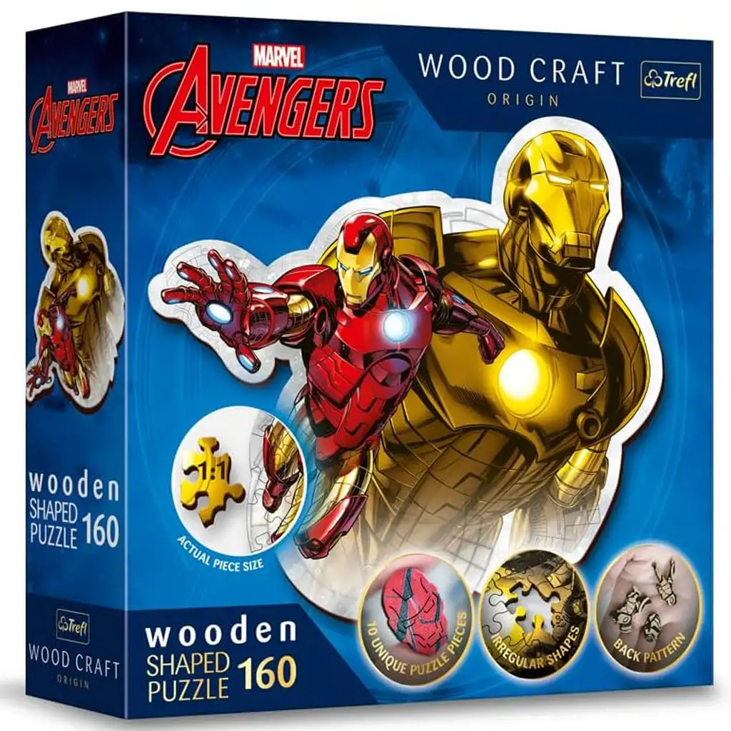 Wood Craft: Marvel Avengers - Iron Man 160-teiliges Premium-Holzpuzzle - Trefl