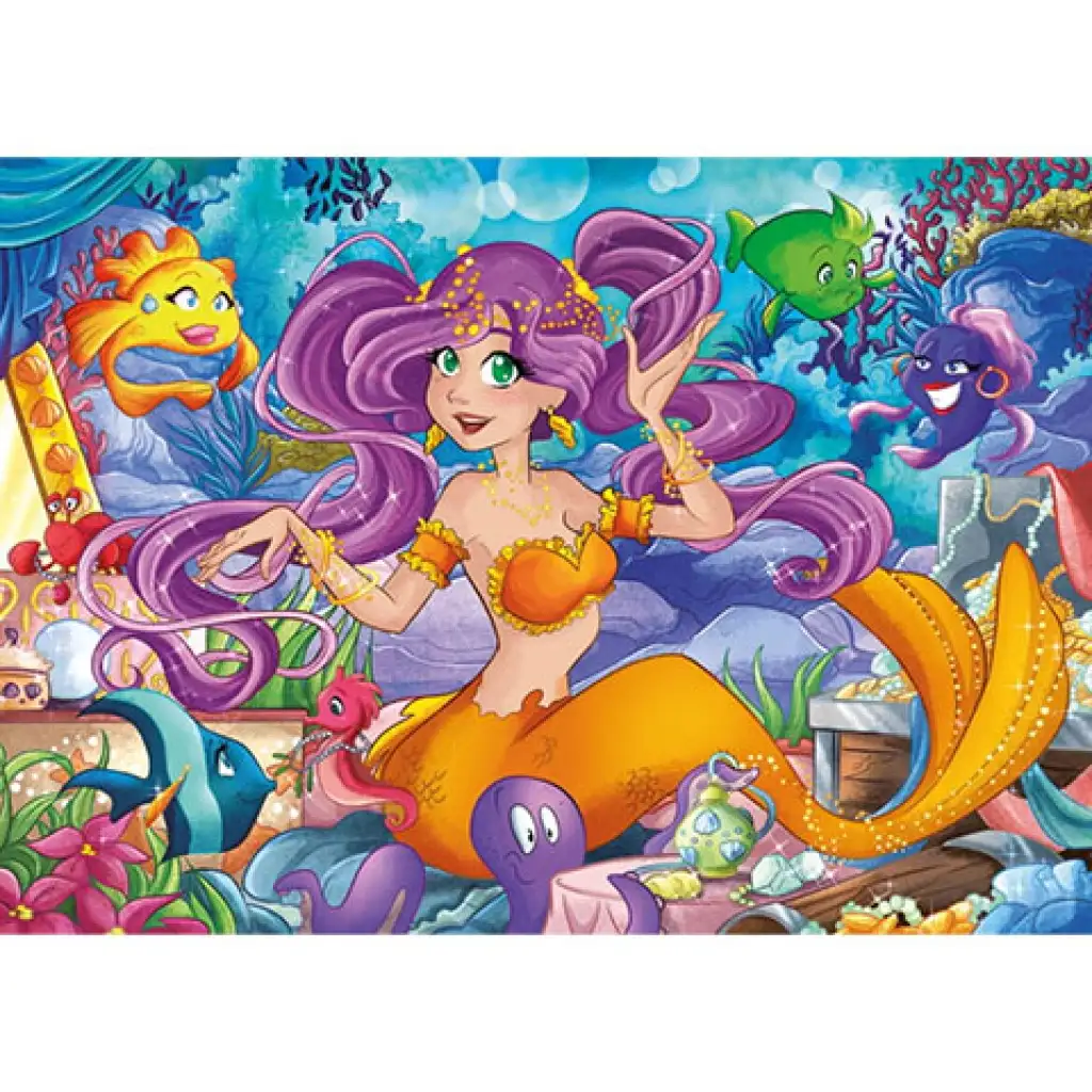 Wunderschöne Meerjungfrau Supercolor Schmuck-Puzzle 104 Teile - Clementoni kép 2