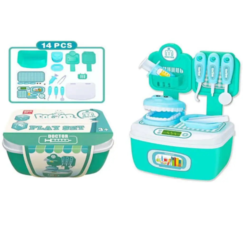 Zahnarzt-Spielset in Aufbewahrungsbox mit Zubehör, 14-teilig
