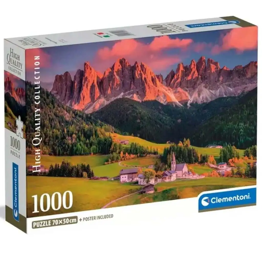 Zauberhafte Dolomiten 1000 Teile HQC Puzzle mit Poster - Clementoni