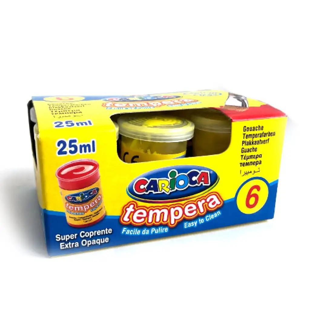 Zitronengelbe Temperafarbe im Tiegel 6x35 g - Carioca kép 2