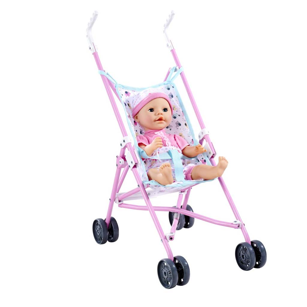 Zusammenklappbarer rosa Kinderwagen - Simba Toys kép 2