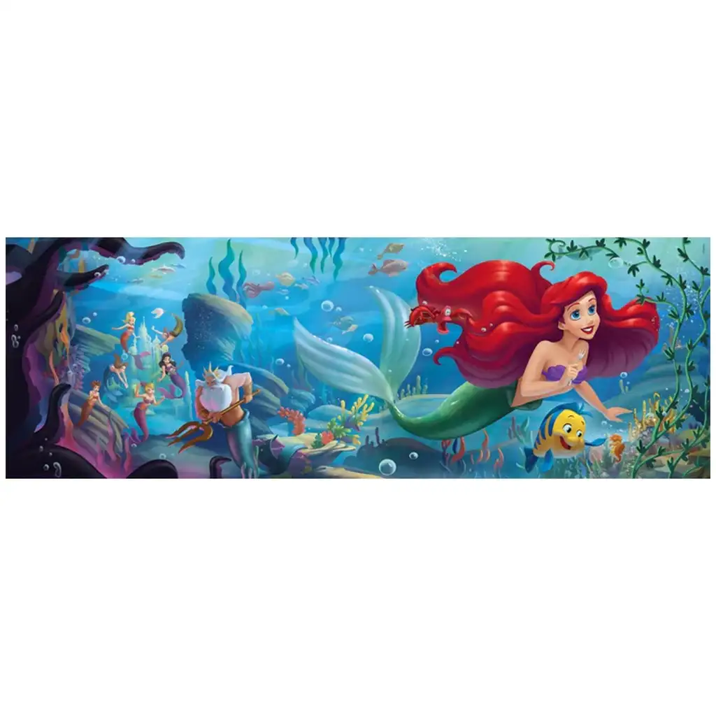 Disney+ - Die kleine Meerjungfrau 1000-teilige Panorama-Puzzle mit Poster - Clementoni kép 2