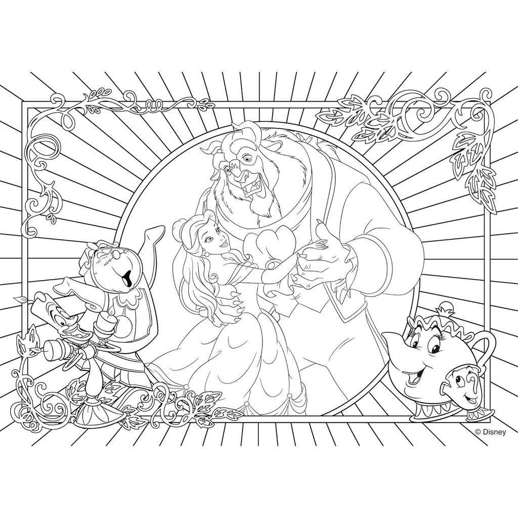 Die Schöne und das Biest 2-in-1 Puzzle und Malset mit 108 Teilen, 50x35 cm – Lisciani kép 3