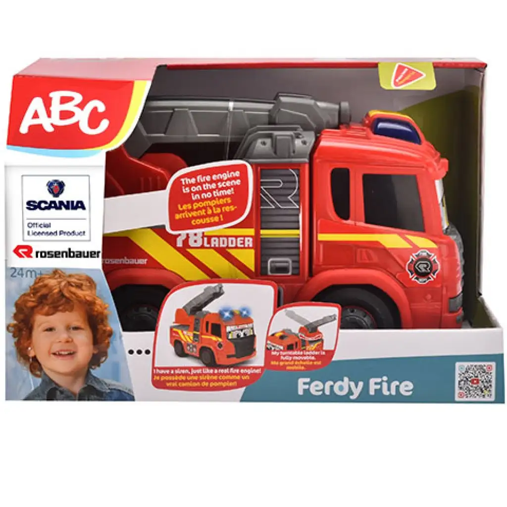 ABC Fredy Fire tűzoltóautó fénnyel és hanggal 25cm - Simba Toys kép 1