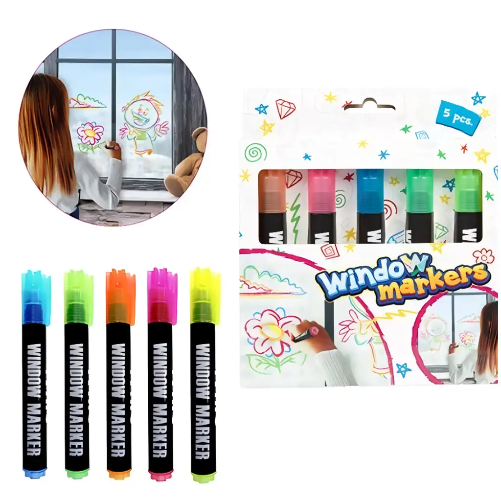 Fenstermarker 5er-Set Filzstifte kép 3