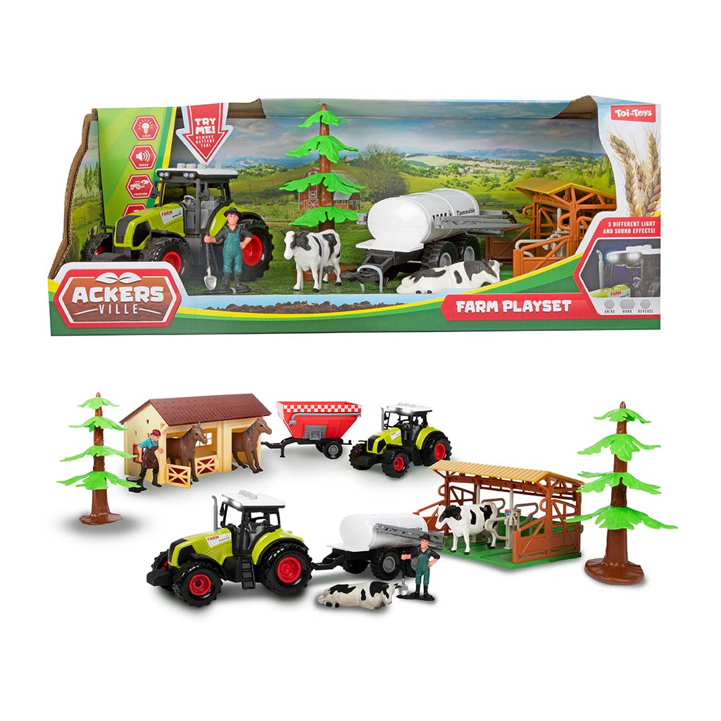 7-teiliges Bauernhof-Stall-Set mit Traktor kép 2