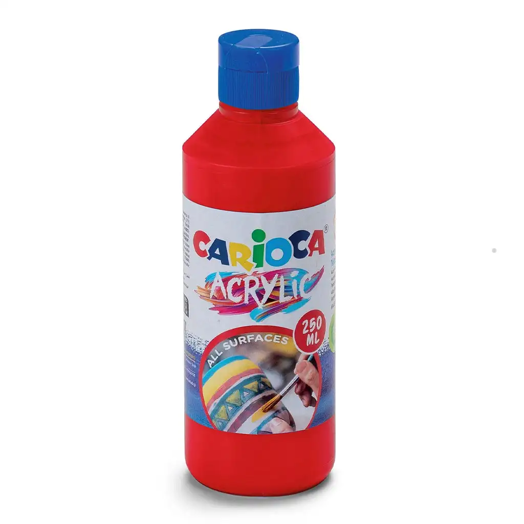 Acrylic 250ml-s akril festék piros színben - Carioca kép 1