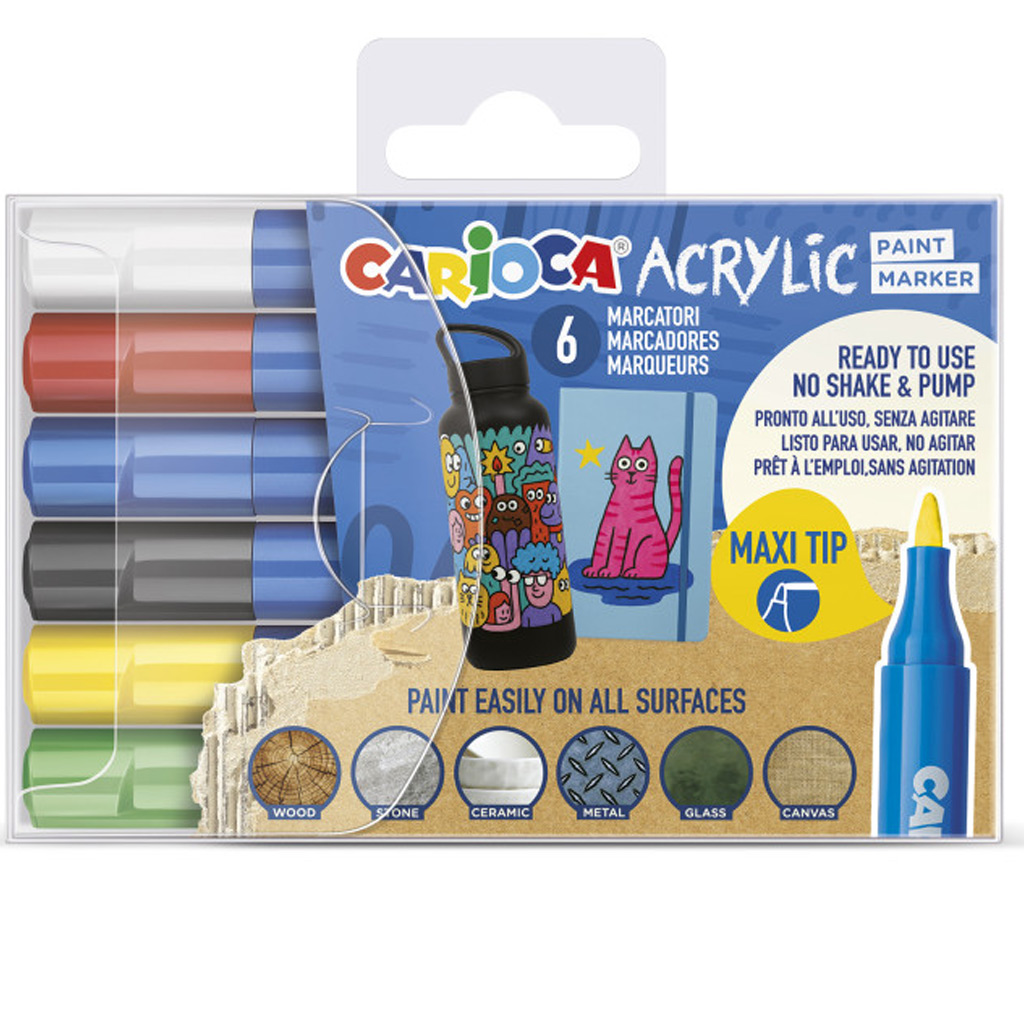 Acryl Maxi-Marker 6er-Set - Carioca