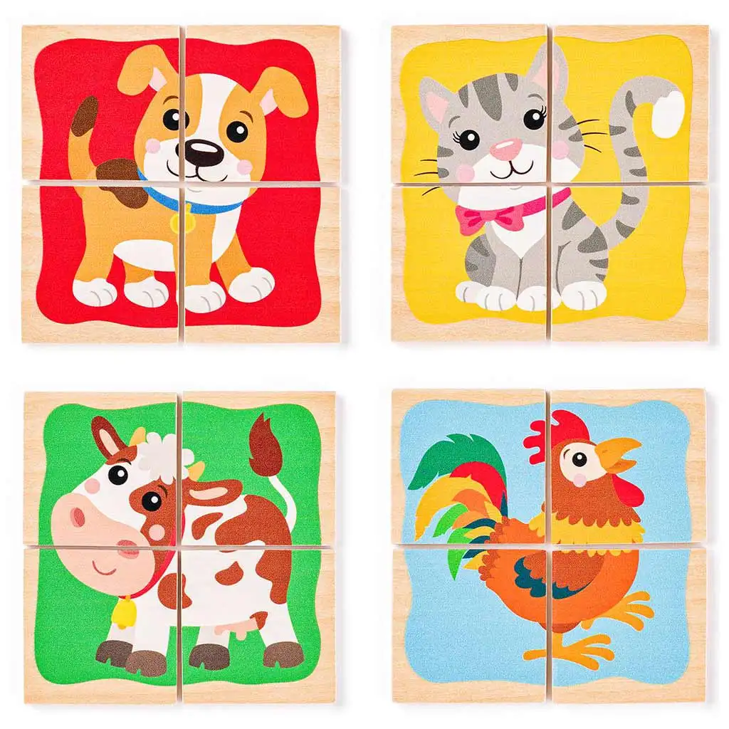 Mini-Tierpuzzle aus Holz in einer Box - Woodyland kép 2