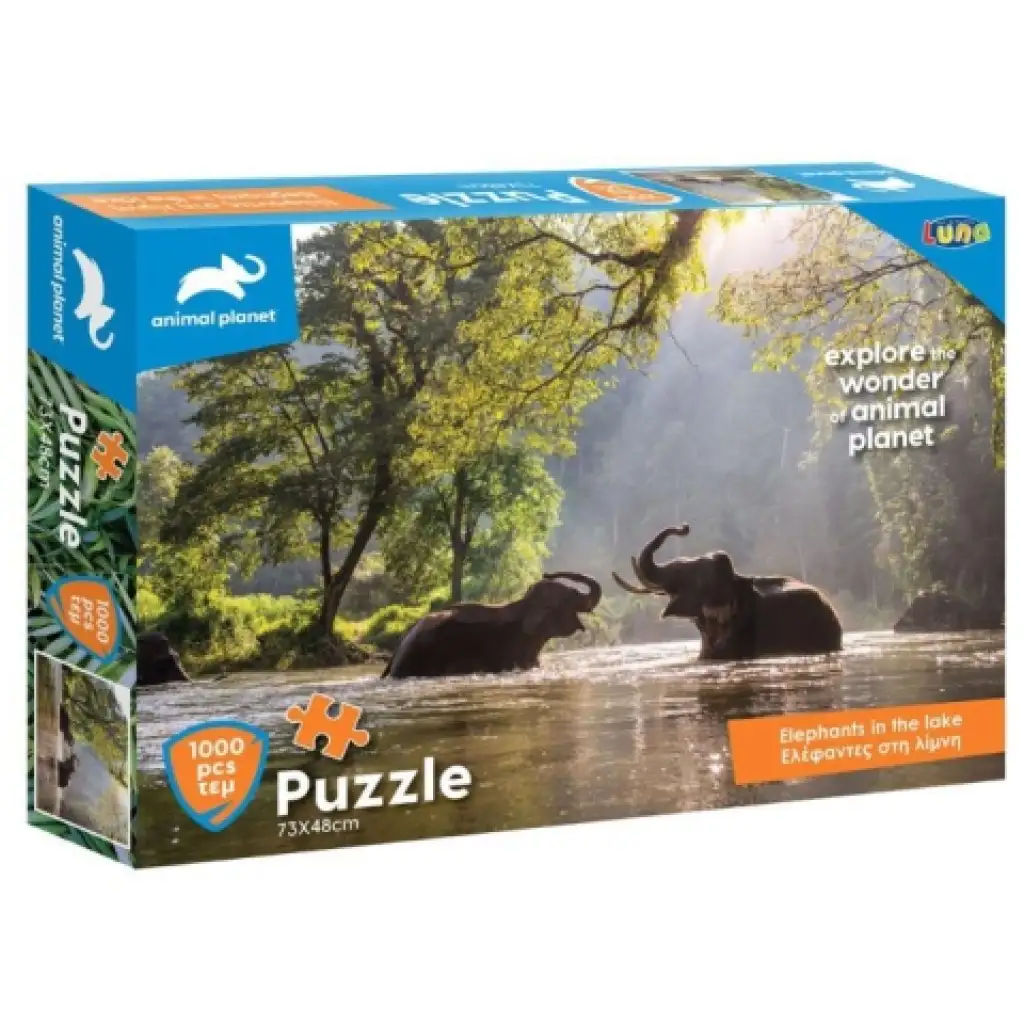Animal Planet: Elefanten im See 1000-teiliges Puzzle