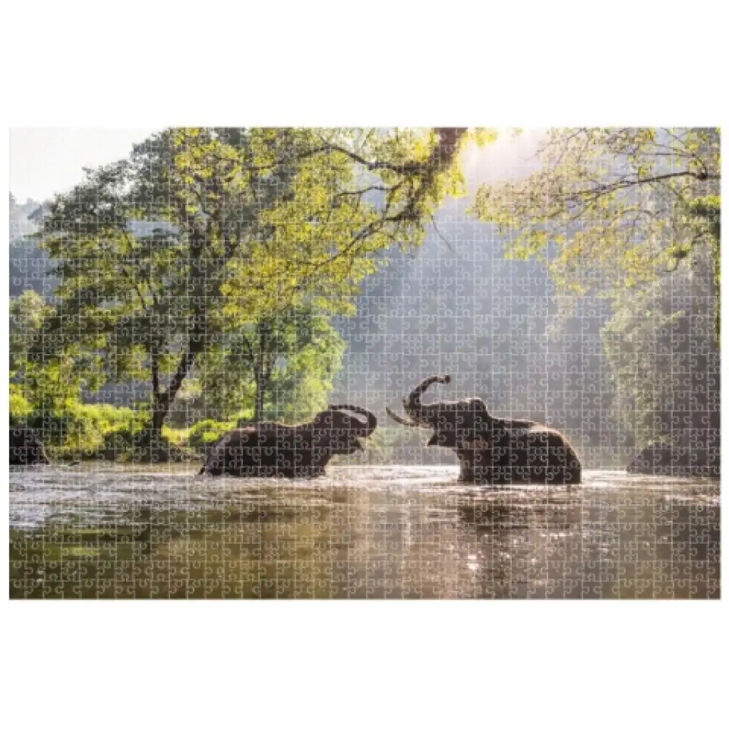 Animal Planet: Elefanten im See 1000-teiliges Puzzle kép 2