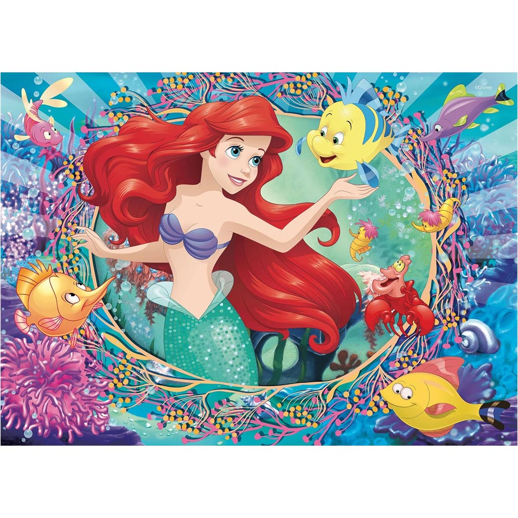 Ariel die kleine Meerjungfrau 2-in-1 Puzzle und Malset, 48 Teile, 35x25 cm – Lisciani kép 2