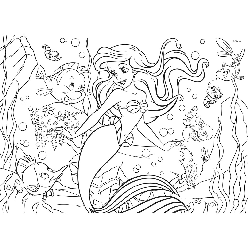 Ariel die kleine Meerjungfrau 2-in-1 Puzzle und Malset, 48 Teile, 35x25 cm – Lisciani kép 3