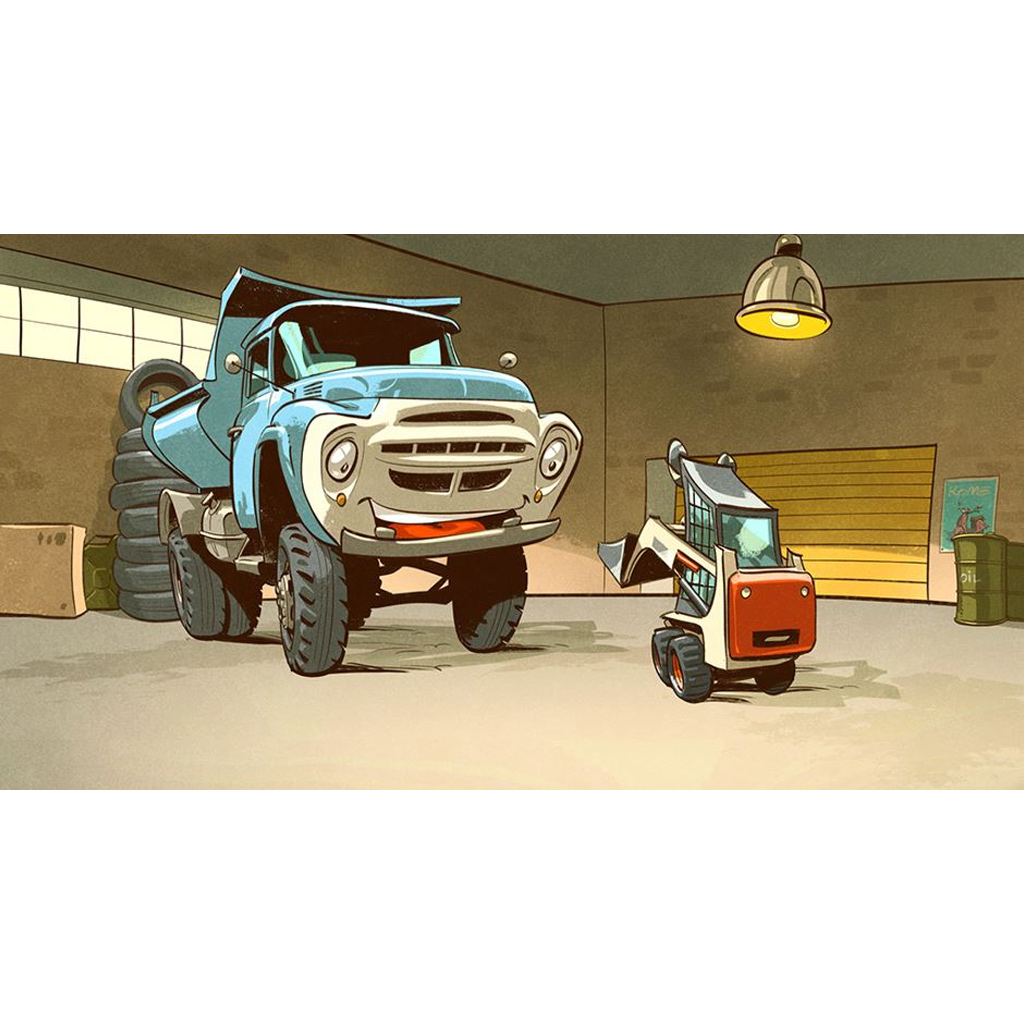 Listiger Bobcat und Bagger-Mark (Garage-Gang) Diafilm