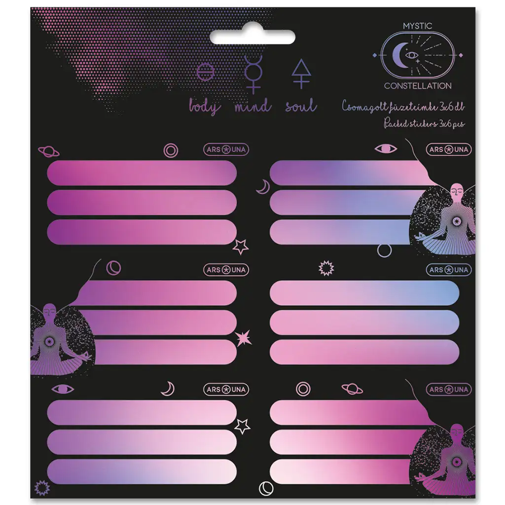 Ars Una: Mystic Constellation verpackte Heftetiketten 3x6 Stück