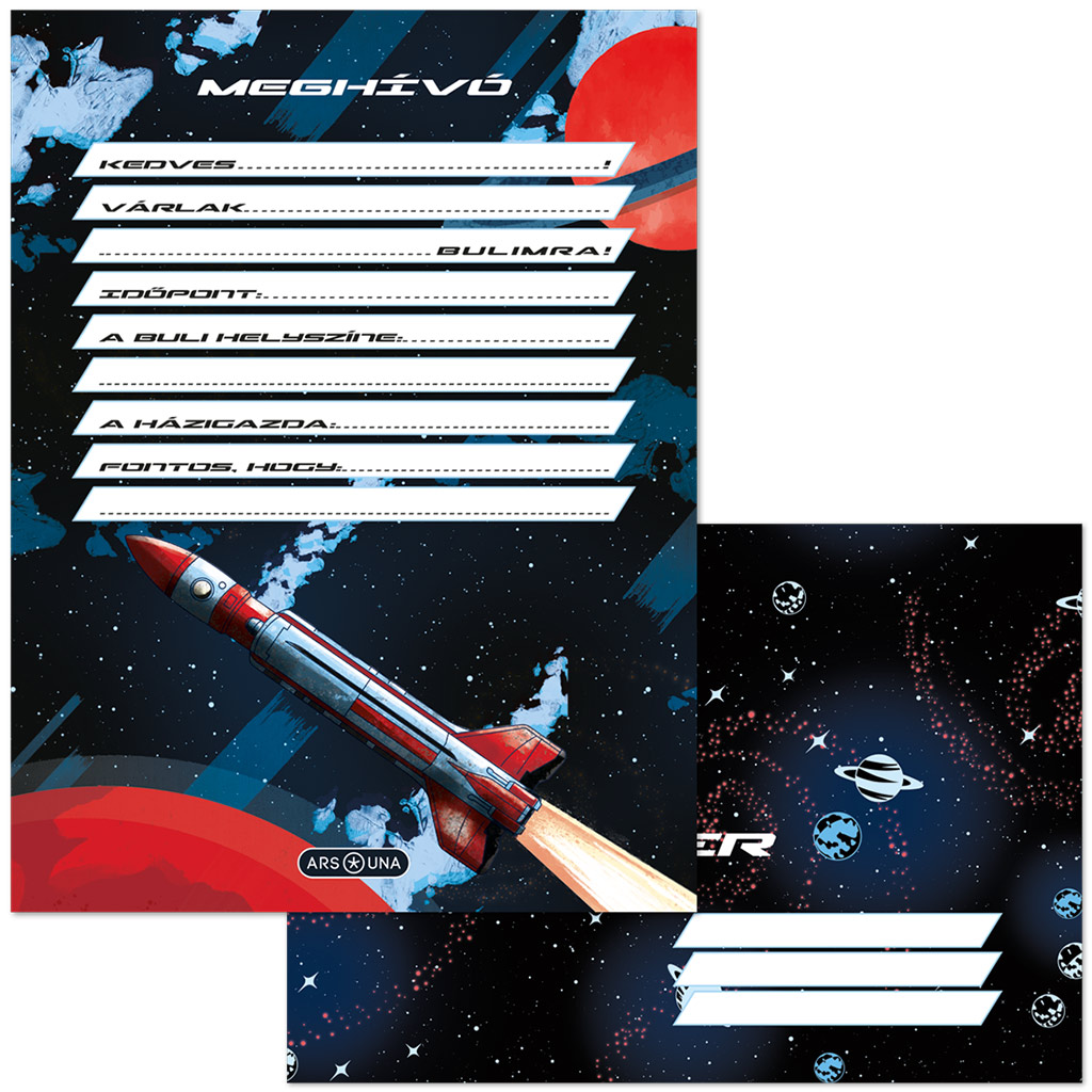 Ars Una: Space explorer 10db-os meghívó szett borítékkal kép 1
