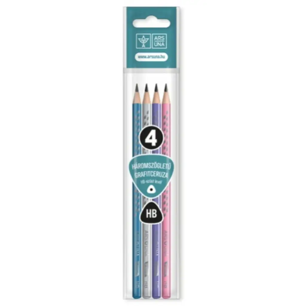Ars Una: Dreieckiger Graphitstift-Set mit Silberblattmuster HB