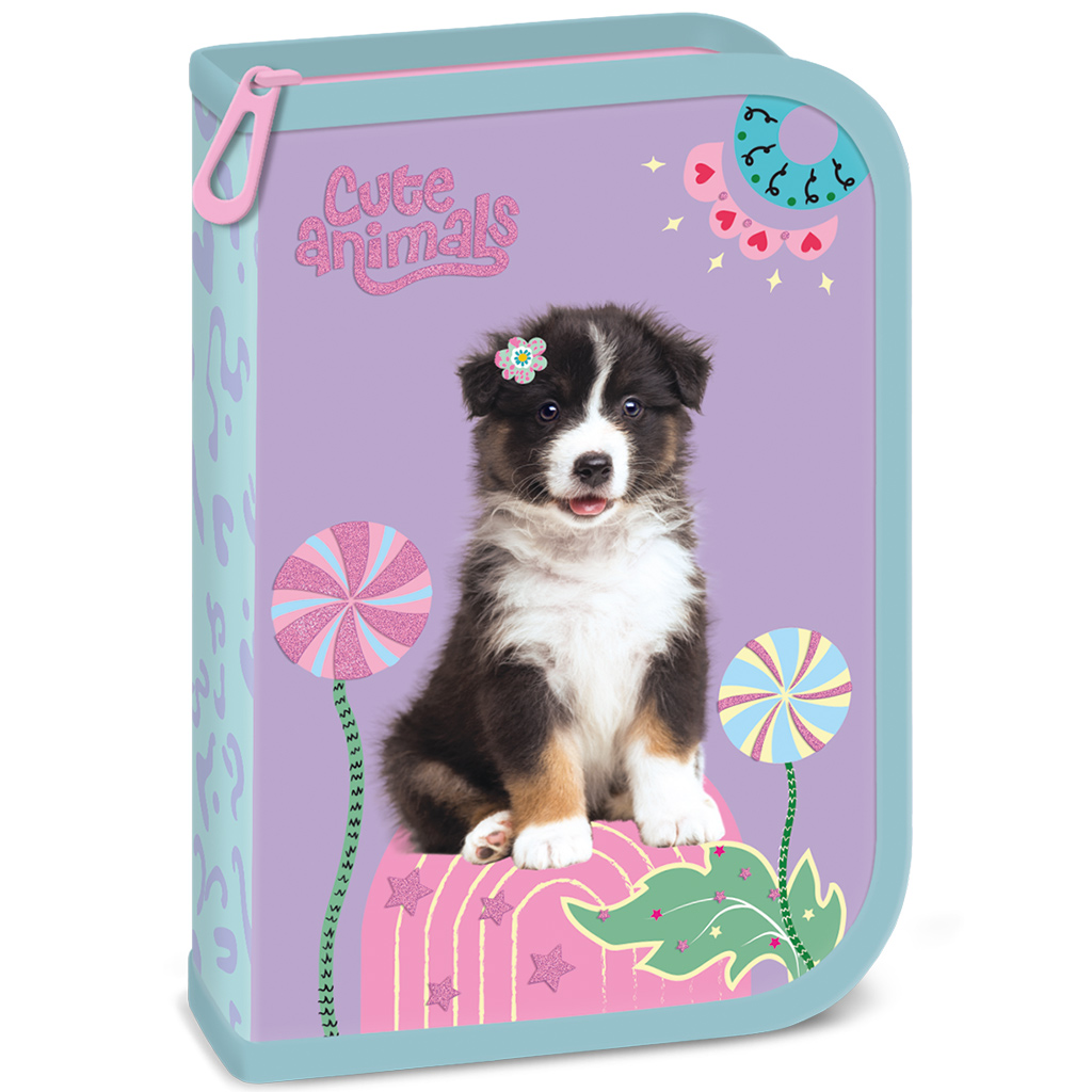Ars Una: Cute animals Aussie kutyás kihajtható töltött tolltartó 13x19x4cm kép 1