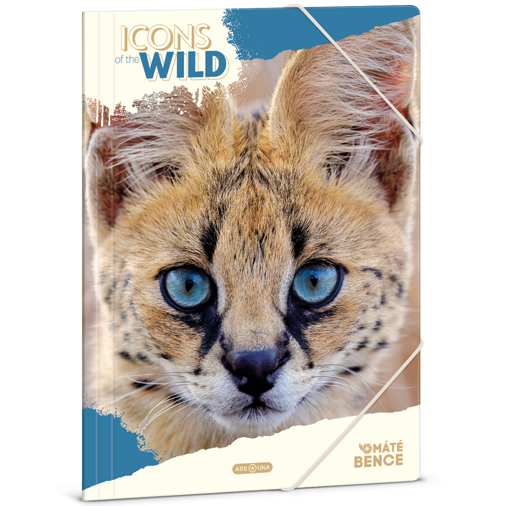 Ars Una: Icons of the Wild Serval gemusterte Gummimap­pe A4