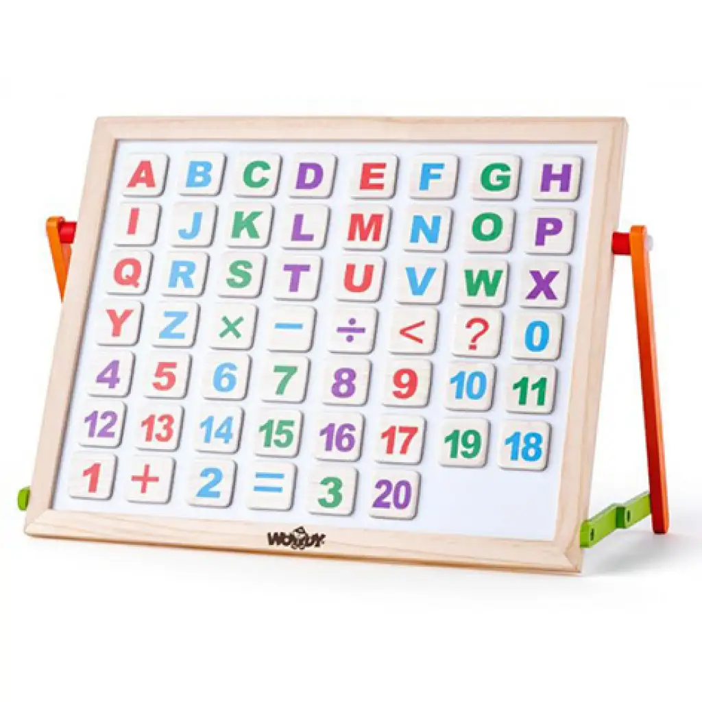 Tisch-Magnettafel mit Buchstaben und Zahlen - Woodyland