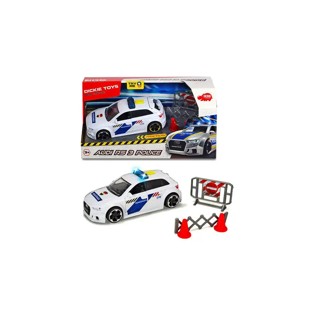 Audi RS3 Polizeiauto - Dickie Toys kép 2