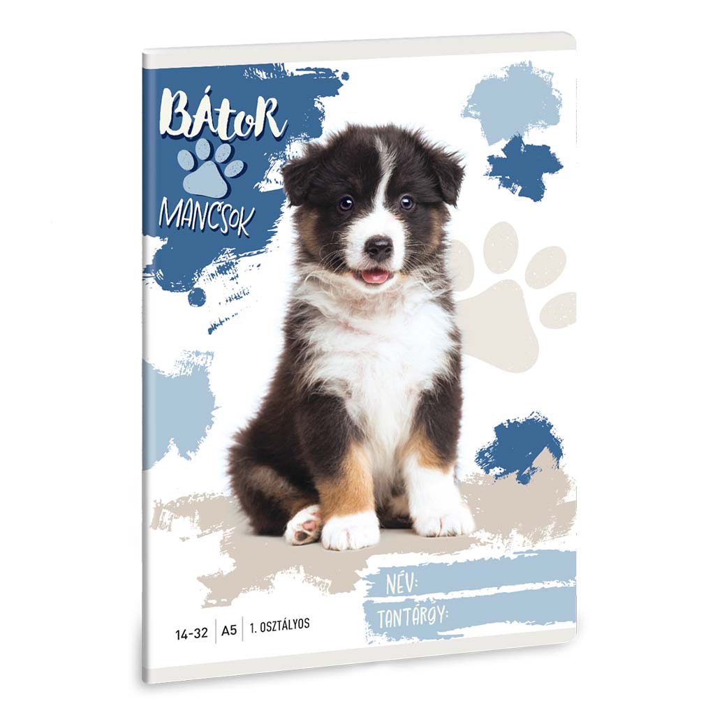 Ars Una: Mutige Pfoten – Australian Shepherd A/5 liniertes Heft für die 1. Klasse 14-32