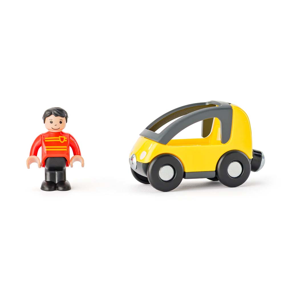 Zweistöckiges Garagenspielset aus Holz mit Fahrzeugen – Woodyland kép 3