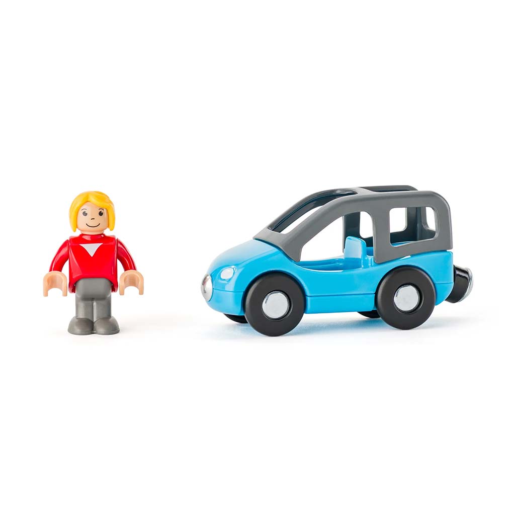 Zweistöckiges Garagenspielset aus Holz mit Fahrzeugen – Woodyland kép 4