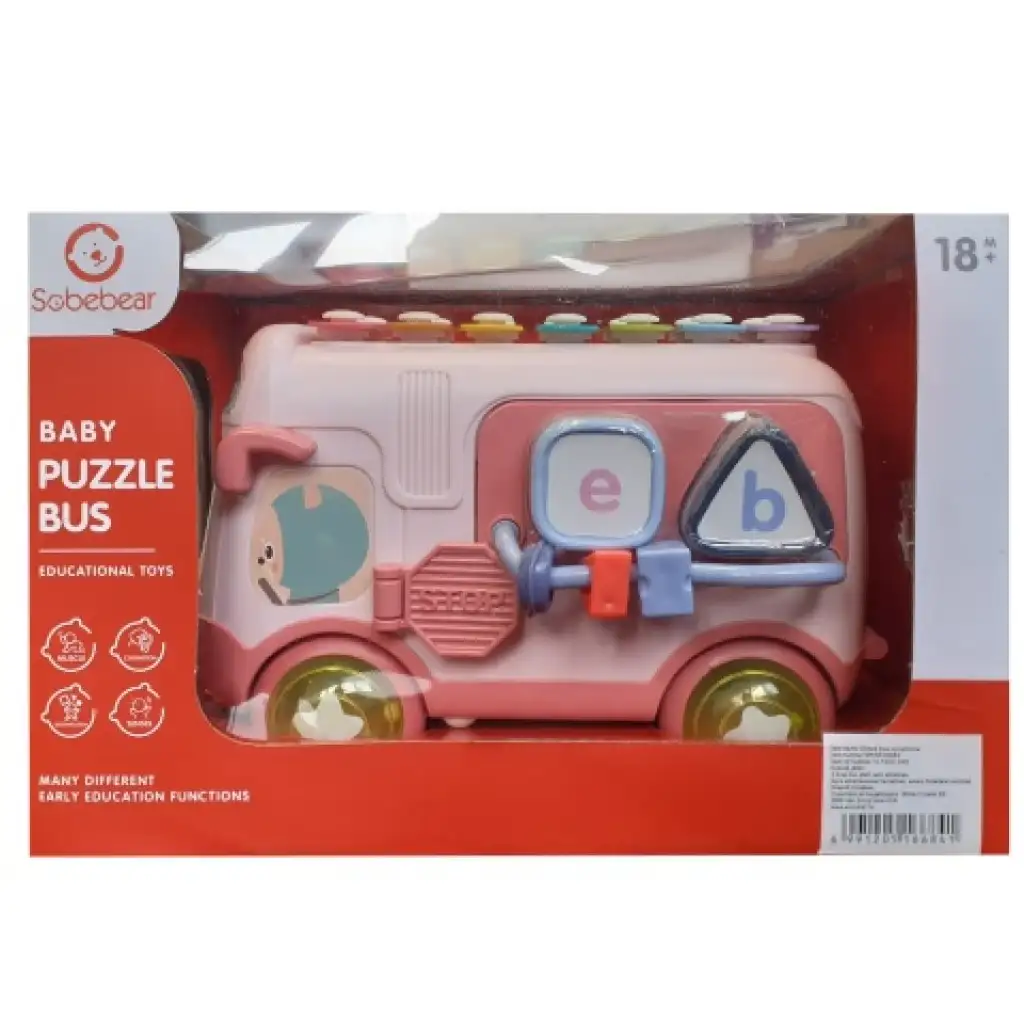 Baby-Bus multifunktionales Entwicklungsspielzeug in verschiedenen Farbvarianten kép 2