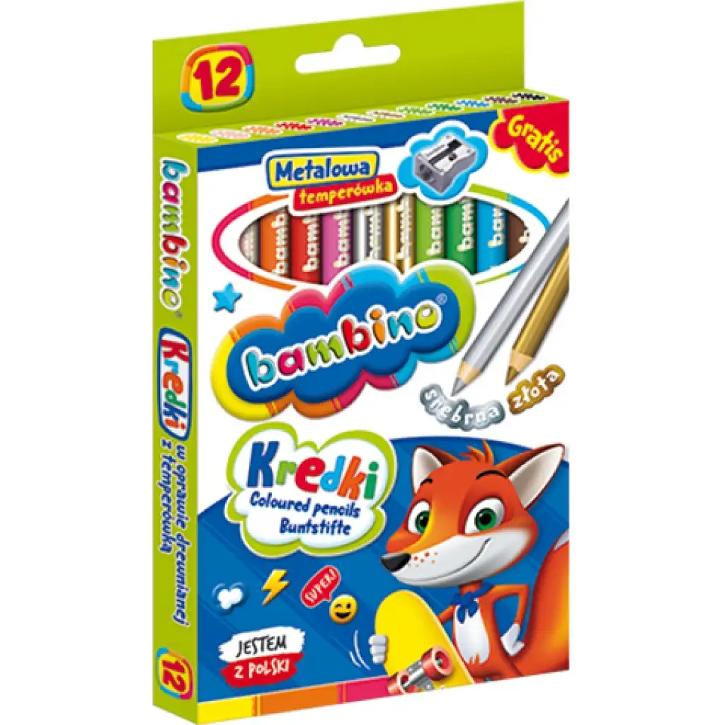 Bambino: Jumbo színes ceruza 12db-os szett hegyezővel kép 2