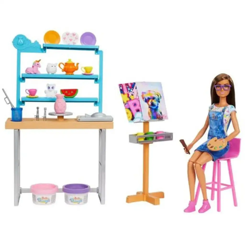 Barbie: Kreativ-Studio Spielset mit Puppe - Mattel kép 3