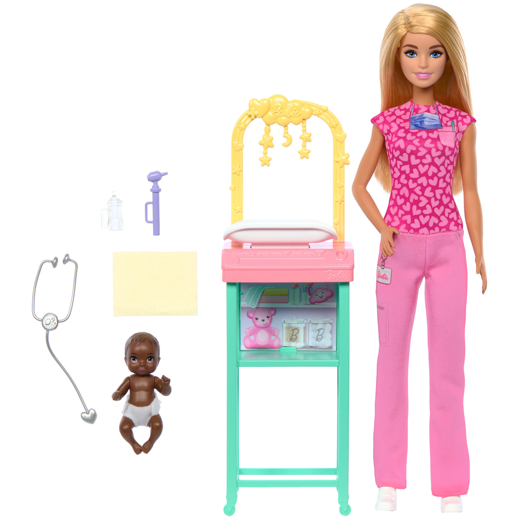 Barbie Kinderärztin Karrierepuppe Spielset mit blonden Haaren - Mattel kép 2