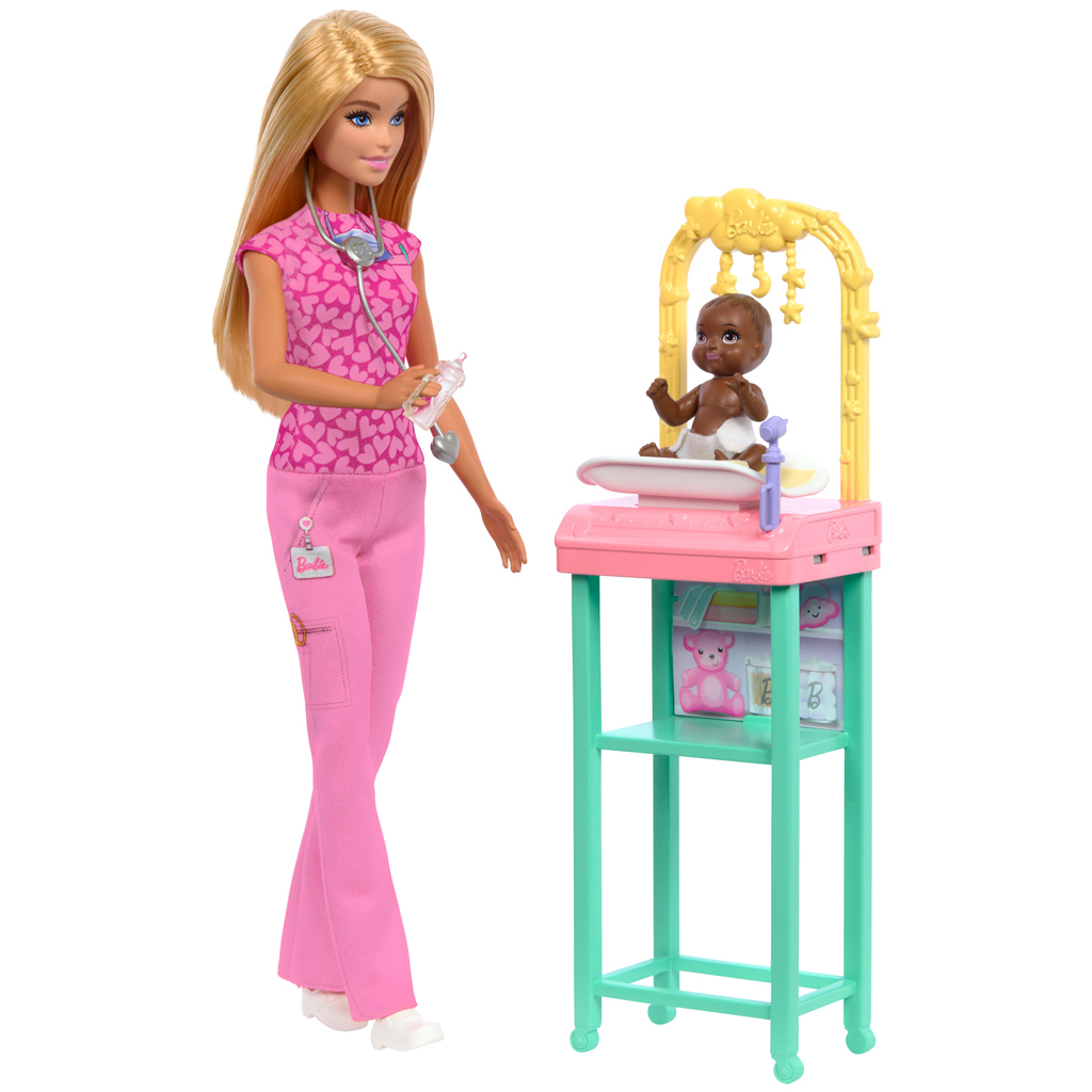 Barbie Kinderärztin Karrierepuppe Spielset mit blonden Haaren - Mattel kép 5