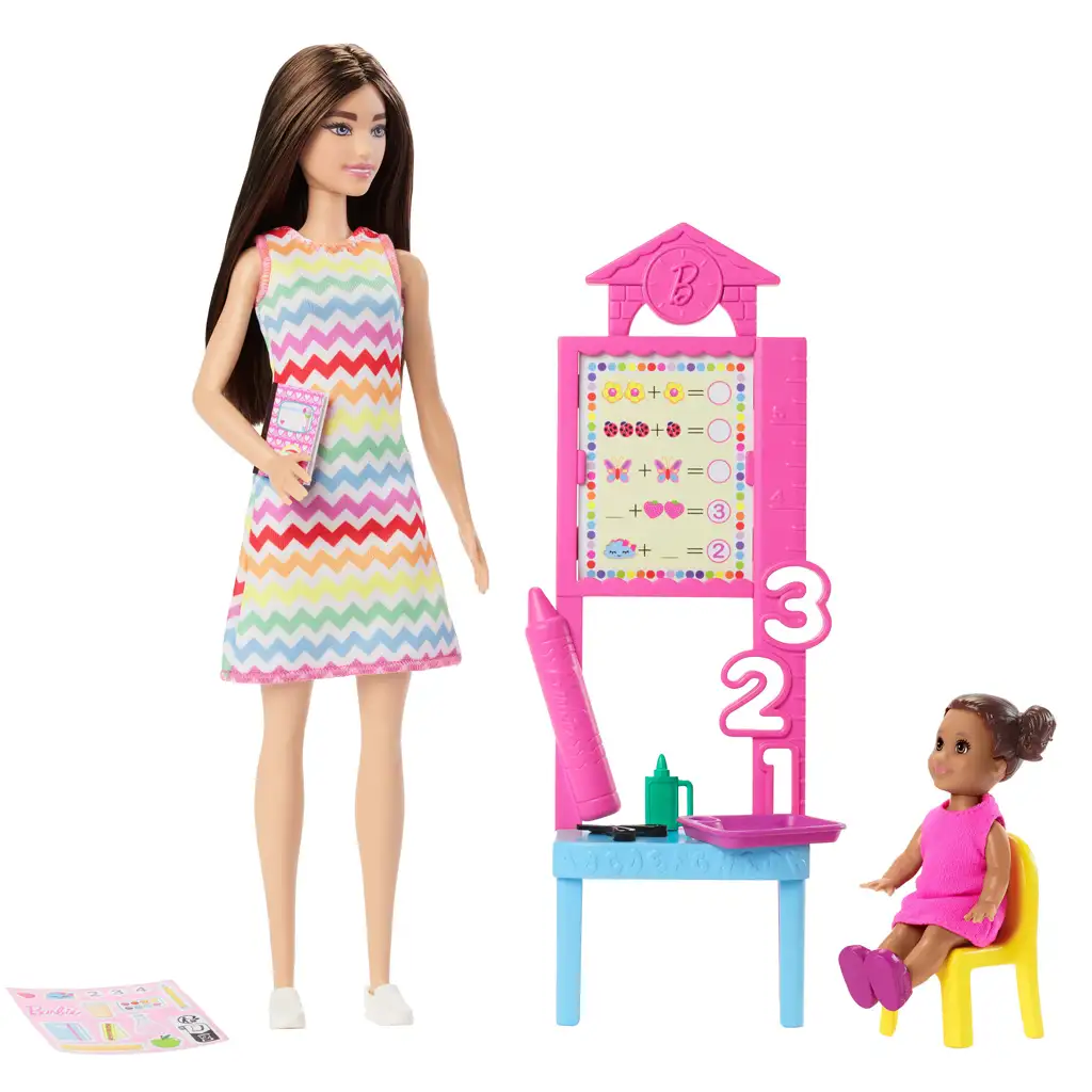 Barbie Lehrerin Karrierepuppe Spielset mit braunen Haaren und Zubehör - Mattel kép 3