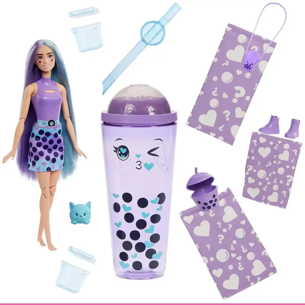 Barbie: Slime Reveal Bubi Party Lila Puppe - Mattel kép 3