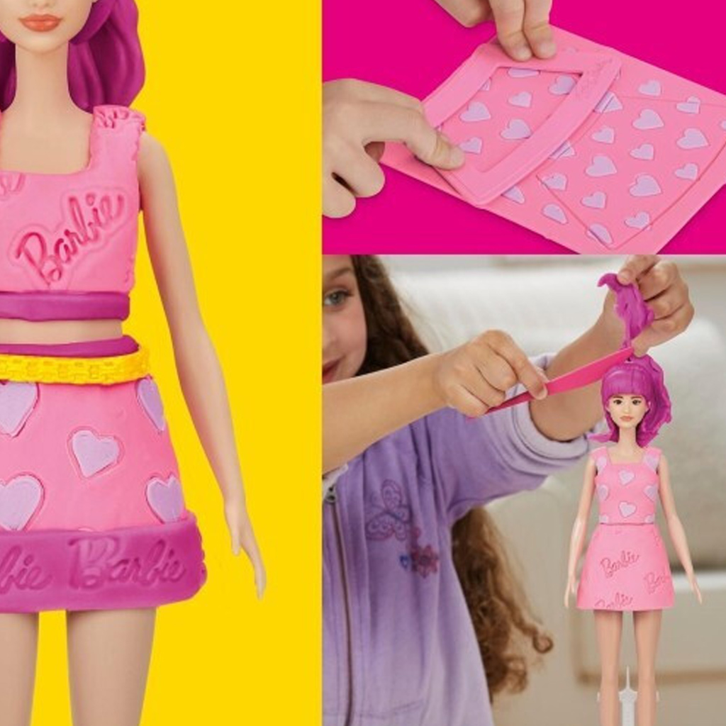 Play-Doh: Barbie Herzen und Haar-Krone Knetset mit Puppe – Hasbro kép 2