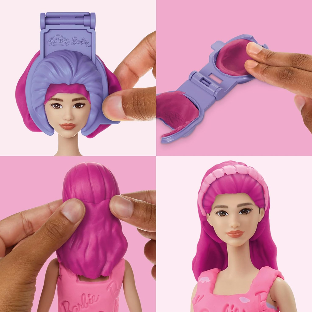 Play-Doh: Barbie Herzen und Haar-Krone Knetset mit Puppe – Hasbro kép 3