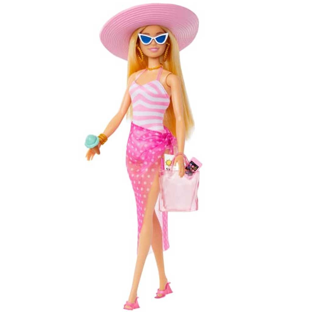 Barbie The Movie: Barbie Beach baba strandfelszereléssel - Mattel kép 1