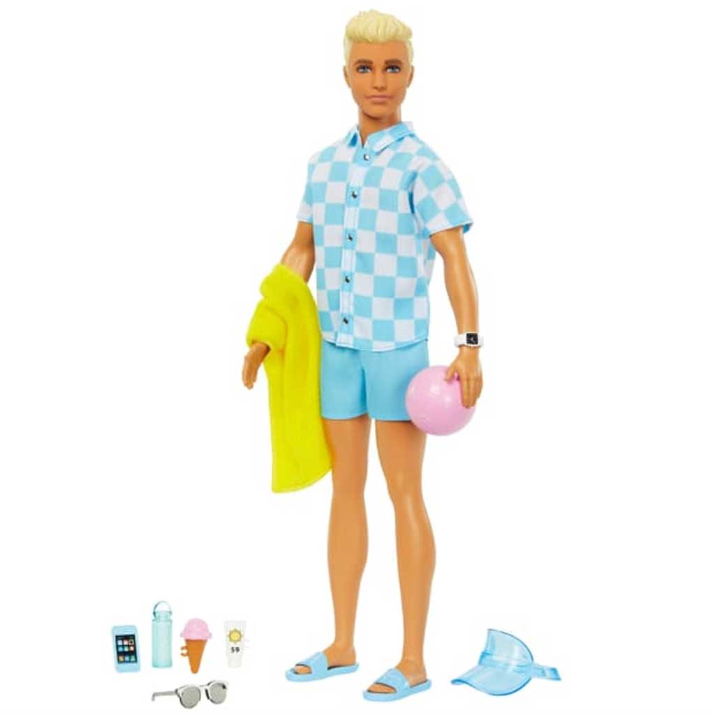 Barbie The Movie: Ken Beach Puppe mit Strandausrüstung - Mattel