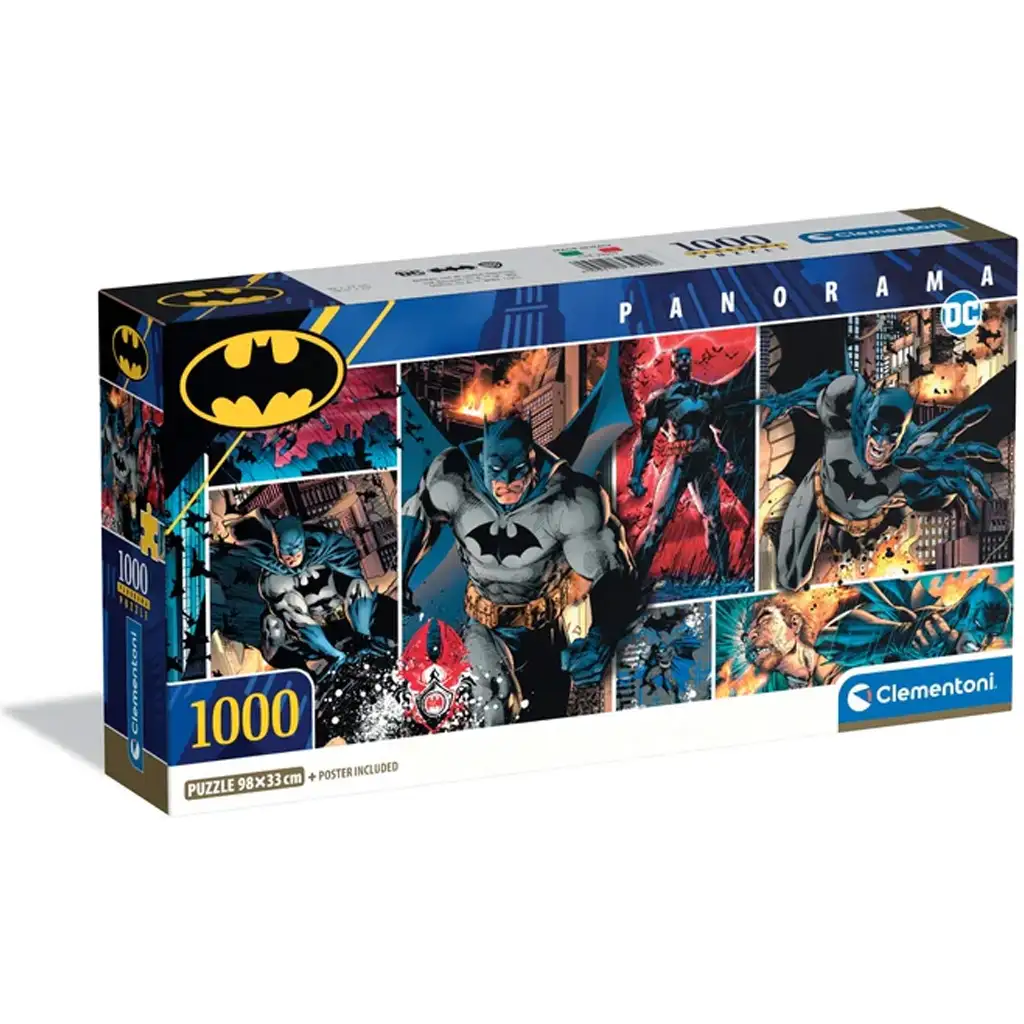 Batman 1000-teiliges Panorama Puzzle mit Poster - Clementoni