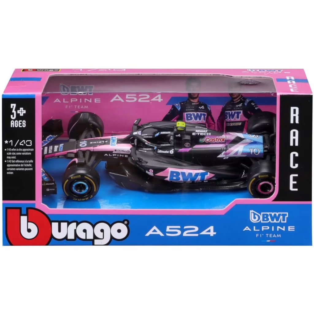Bburago: BWT Alpine F1 Team A524 (2024) F1-Rennwagen Metall-Modellauto 1:43 (Pierre Gasly #10)
