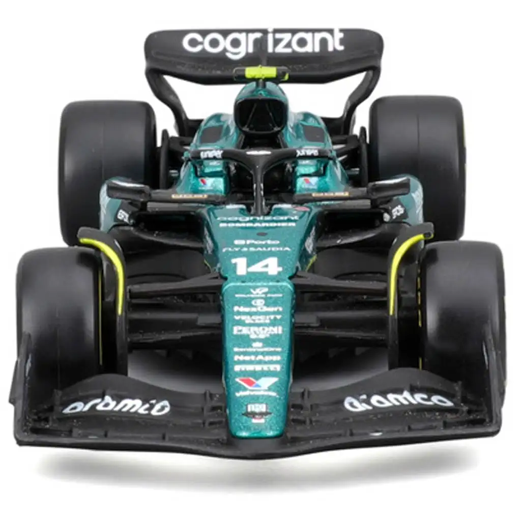 Bburago: Aston Martin AMR23 F1 Rennwagen Metall Automodell 1/43 (Fernando Alonso #14) kép 3