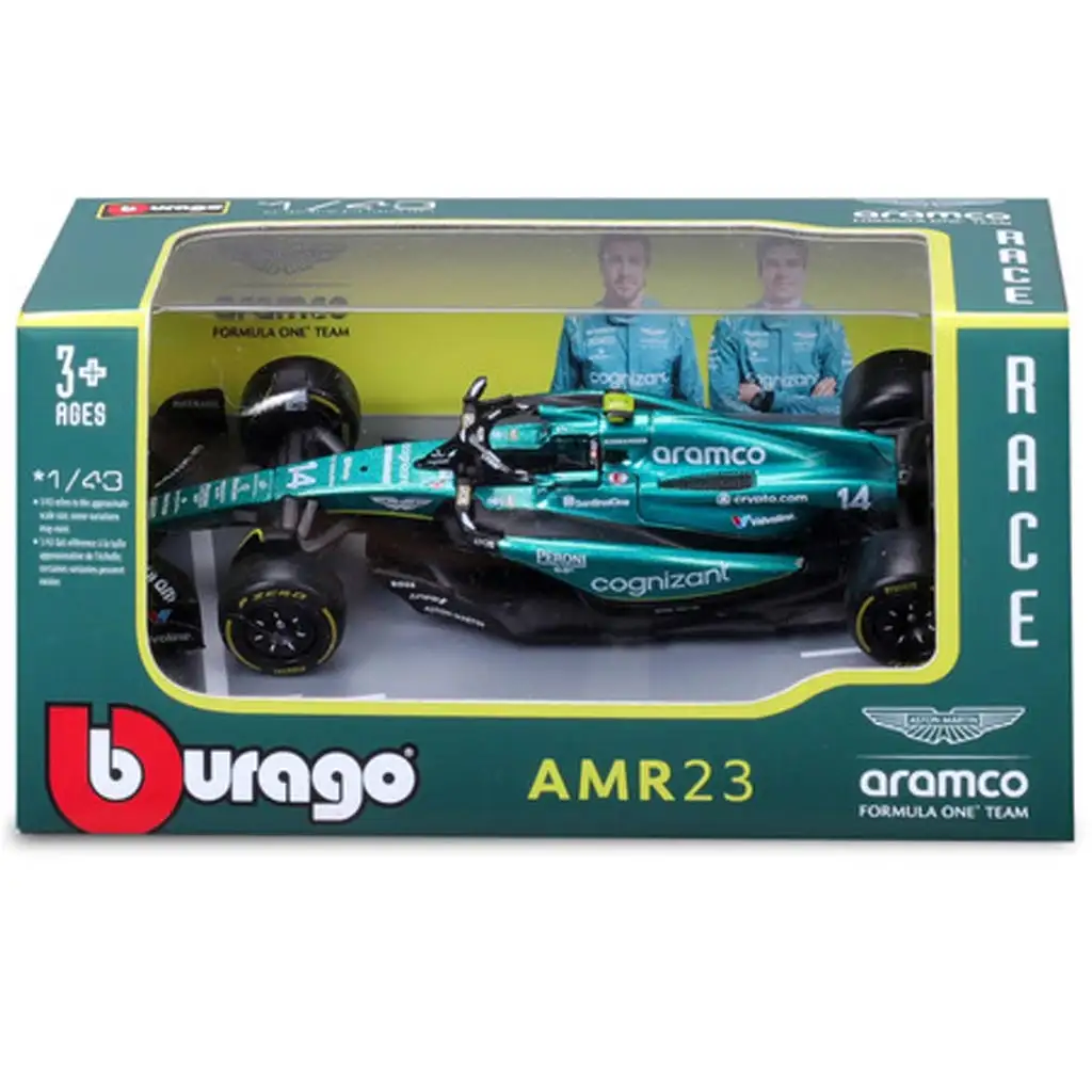 Bburago: Aston Martin AMR23 F1 Rennwagen Metall Automodell 1/43 (Fernando Alonso #14) kép 4