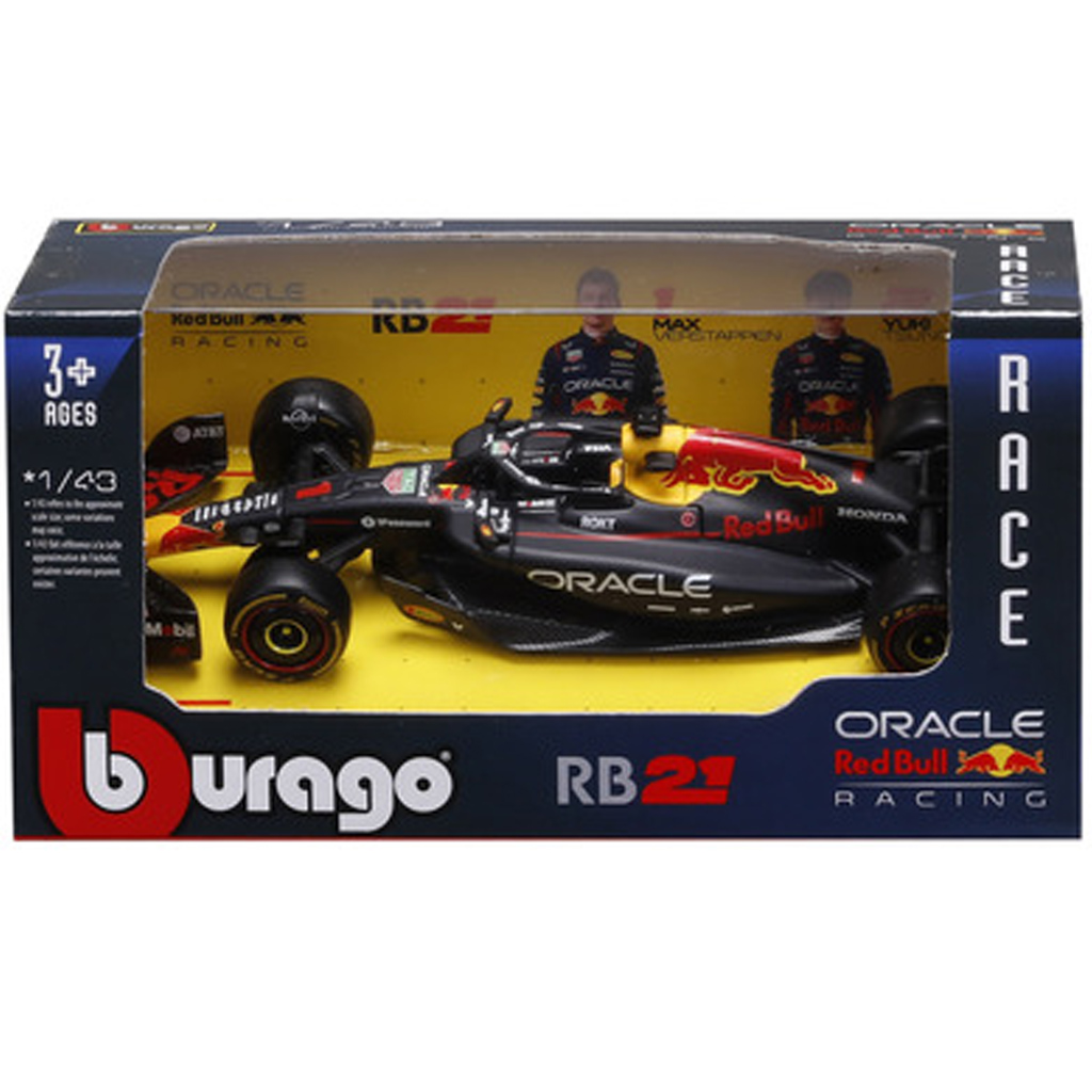 Bburago: Red Bull RB21 F1‑Rennwagen, Metall‑Automodell im Maßstab 1:43 (Max Verstappen #1)