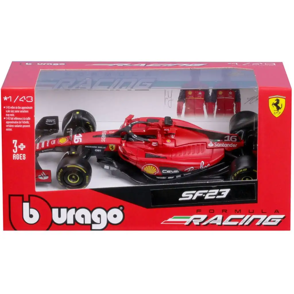 Bburago: Ferrari SF23 F1 Rennwagen Metallautomodell 1/43 (Charles Leclerc #16) kép 4