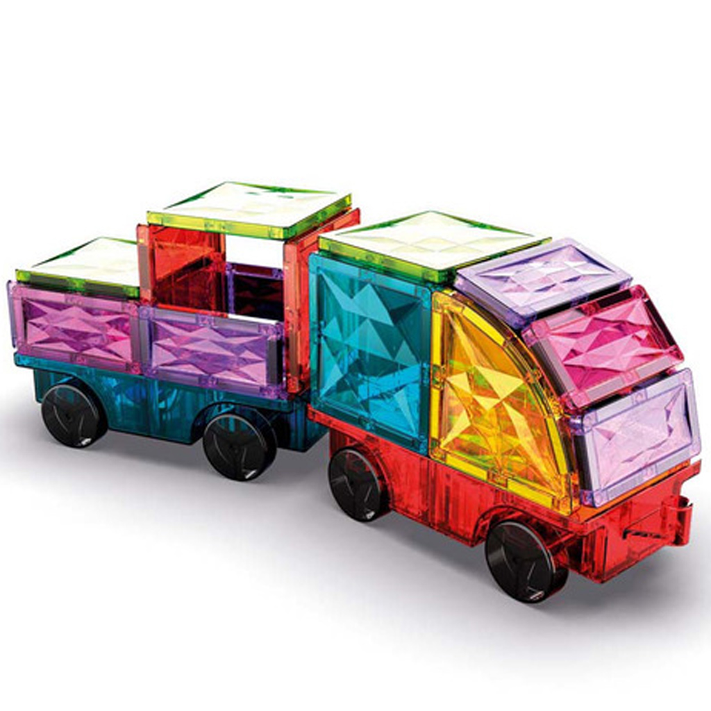 Geomag: Magnetic Tiles Gems – Fahrzeuge, magnetische Bausteine, 24-teiliges Set kép 2