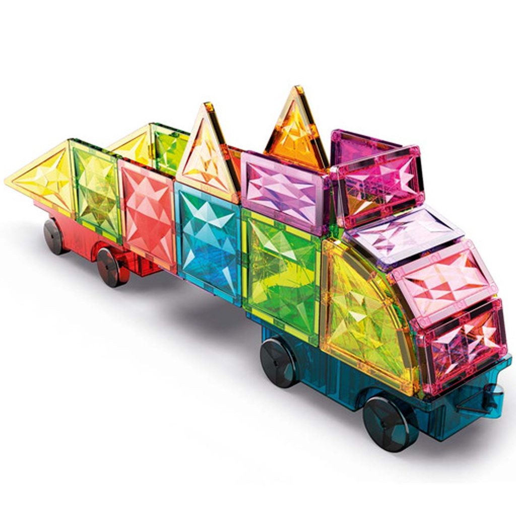 Geomag: Magnetic Tiles Gems – Fahrzeuge, magnetische Bausteine, 24-teiliges Set kép 3