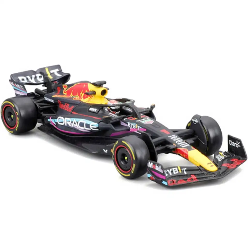 Bburago: Red Bull RB19 F1 Rennwagen Metall Automodell 1/43 (Max Verstappen #1, Miami GP Sonderedition, mit Helm) kép 2