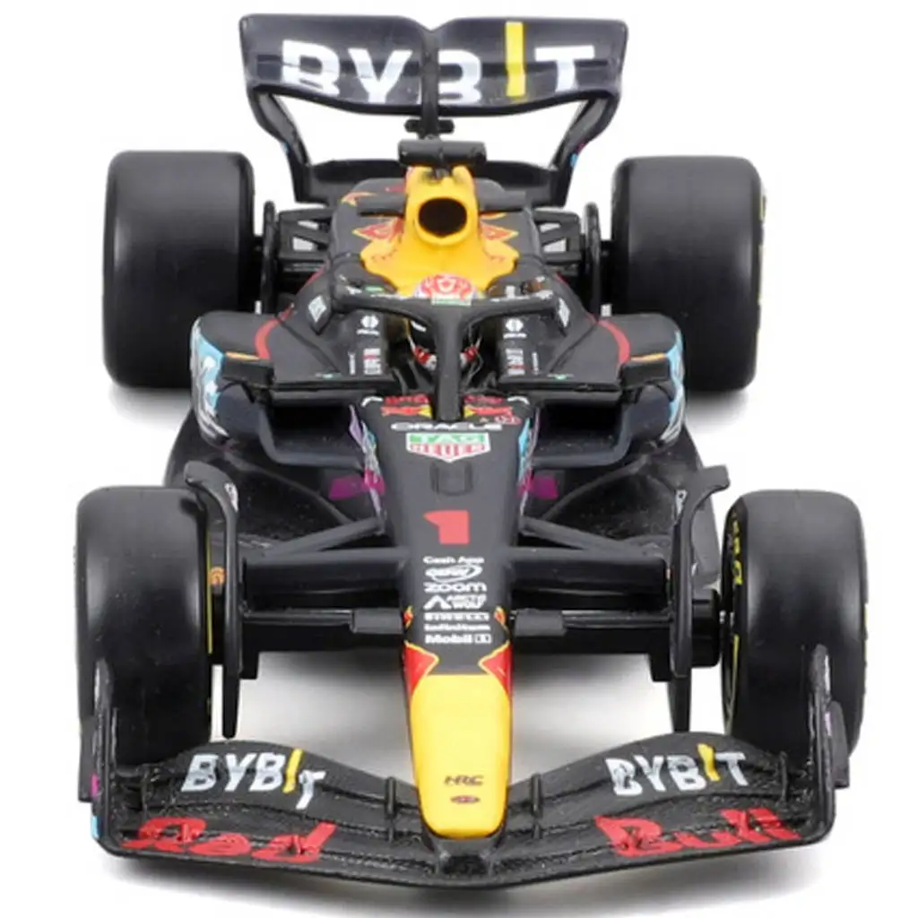 Bburago: Red Bull RB19 F1 Rennwagen Metall Automodell 1/43 (Max Verstappen #1, Miami GP Sonderedition, mit Helm) kép 3